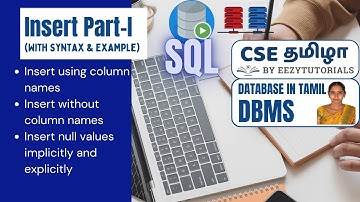 3.1 தமிழில் Insert in sql| Insert null values| Insert with column| without column name |DML Cmd |SQL