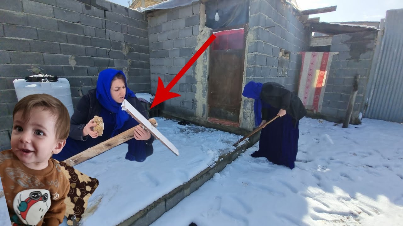 💪🏚️ The hard life of Leila; a mother who fights for survival in a simple hut,without facilities"🥶❄️🥹