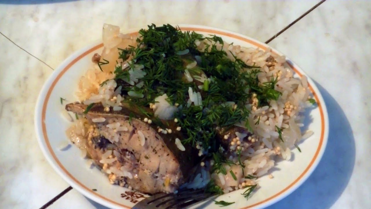 Плов с рыбой в мультиварке