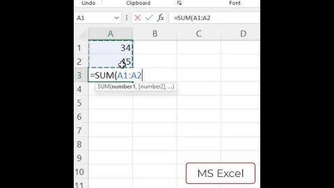 Adding Numbers in MS Excel