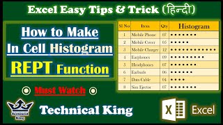 Excel - In Cell Histogram, Repeat REPT Function Use, Complete Excel Training Pack