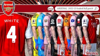 PES2021 Arsenal 2022 23 (sider version) With New 2023 font  - complete kit - complete patch