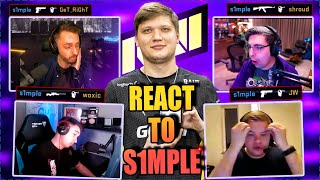 CS GO PROS \& CASTERS REACT TO S1MPLE PLAYS