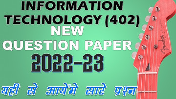 Class 10 IT sample paper 2022-23 pdf  | IT 402 | New Question Paper | Pdf download