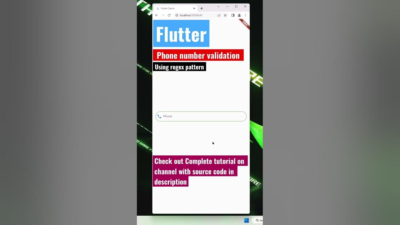 Flutter phone number validation using regex shorts flutter dart