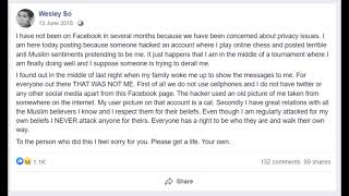 Future 9LX WC Wesley So's account hacked to say anti-Muslim/Islam stuff part4 (Response)