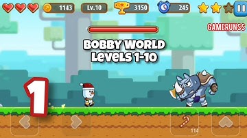 Bobby World Adventure - Gameplay Walkthrough Android Part 1 - Levels 1-10