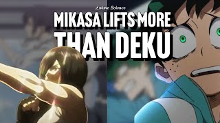 Deku vs Mikasa | How much can Mikasa Lift?