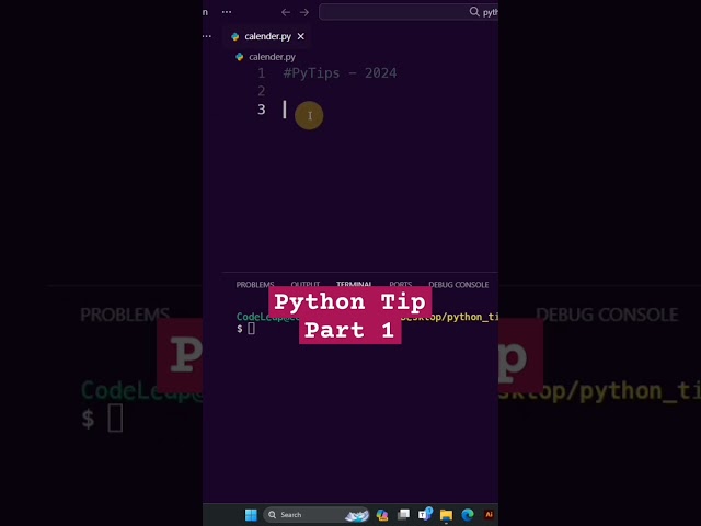 Python Tips - Calendar Module | Part 1 #shorts #pythonprogramming class=