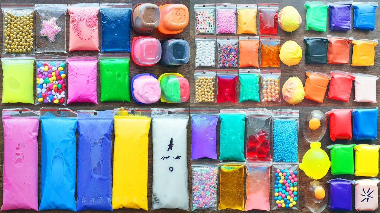 Making Relaxing Slime with Satisfying Bags and Clay ASMR