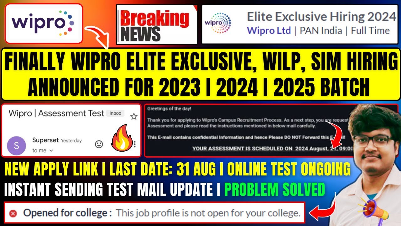 Wipro Elite Next Phase Mass Hiring | 2025-2023 Batch | New Apply Link ...