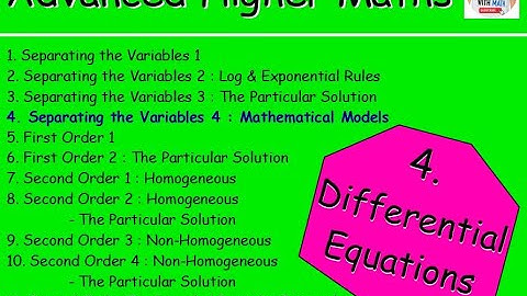 4.4 Differential Equations 4: Separating the Variables 4 - Mathematical Models / Worded Problems