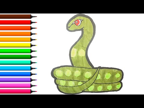 Как нарисовать змею / draw a snake / coloring / Раскраска