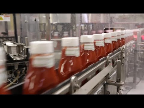 Watch Kraft-Heinz ketchup filling lines in action