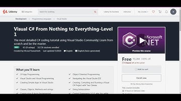 C#.NET : Free Udemy Course | Visual C# From Nothing to Everything|