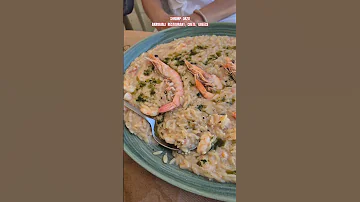 SHRIMP ORZO AKROGIALI RESTAURANT CRETE GREECE 