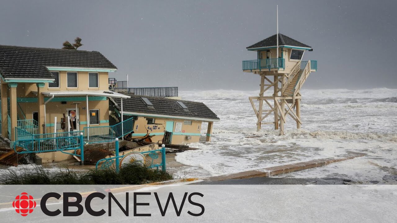 Thousands without power as tropical storm Nicole hits Florida - YouTube