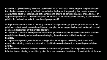 C2010 507 IBM Tivoli Monitoring V6 3 Implementation Free Practice Test video