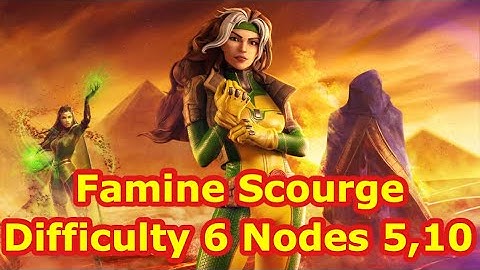 Famine | Difficulty 6: Node 5 and 10 One Shot | Rogue Unlocked | Marvel Strike Force - Free to Play