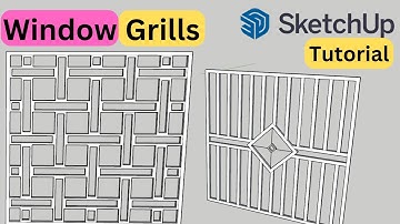 How To Make Window Grill In Sketchup | Window Grill Designs | #sketchup