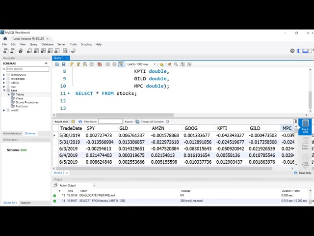 fist lunch Occupy How to Create a Database, Add Tables and Import Data in MySQL Workbench -  YouTube