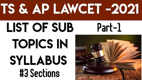 Sub Topics in Three Sections of TS & AP LAWCET -2021 Syllbus | Part-1| By Krishna