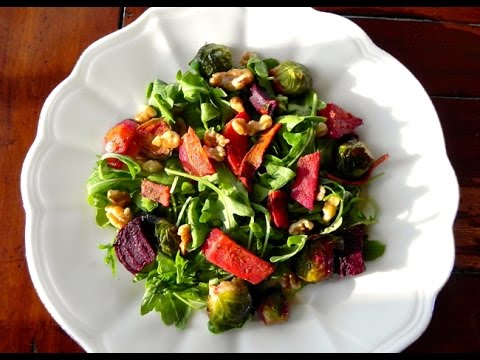 Roasted Brussels Sprouts and Winter Beets