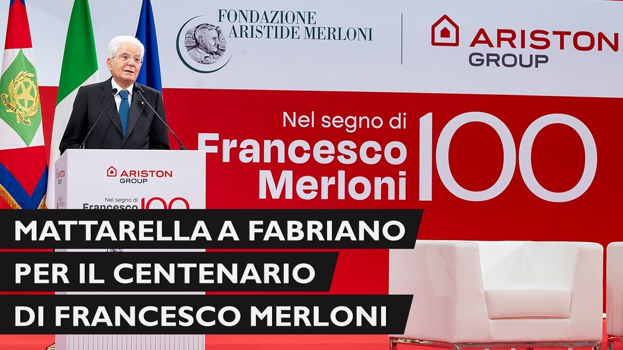 Mattarella interviene alla cerimonia commemorativa del centenario della nascita di Francesco Merloni