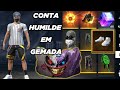 TRANSFORMANDO A CONTA NIVEL 61 MAIS HUMILDE EM GEMADA NO FREE FIRE