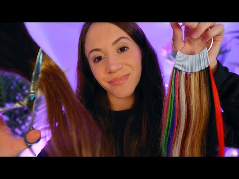ASMR Dyeing & Cutting Your Hair For Sleep 💇‍♀️ (realistic hair trimming, personal attention)