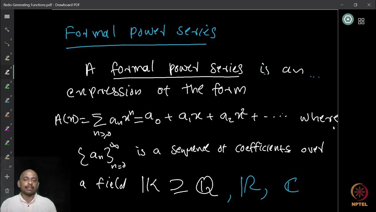 Formal power series, ordinary generating functions - YouTube