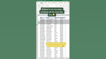 Unhide all hidden rows in Excel with this keyboard shortcut! CTRL A selects all