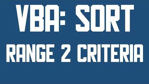 VBA Sort range with two criteria