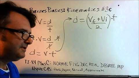 BarnesBasics: Physics Coach #2, displacement equation derivation, Mark 1