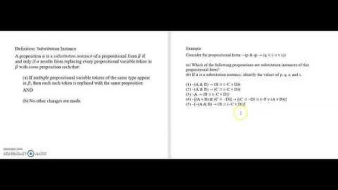 1.8b Propositional Symbolization 6: Substitution Instances