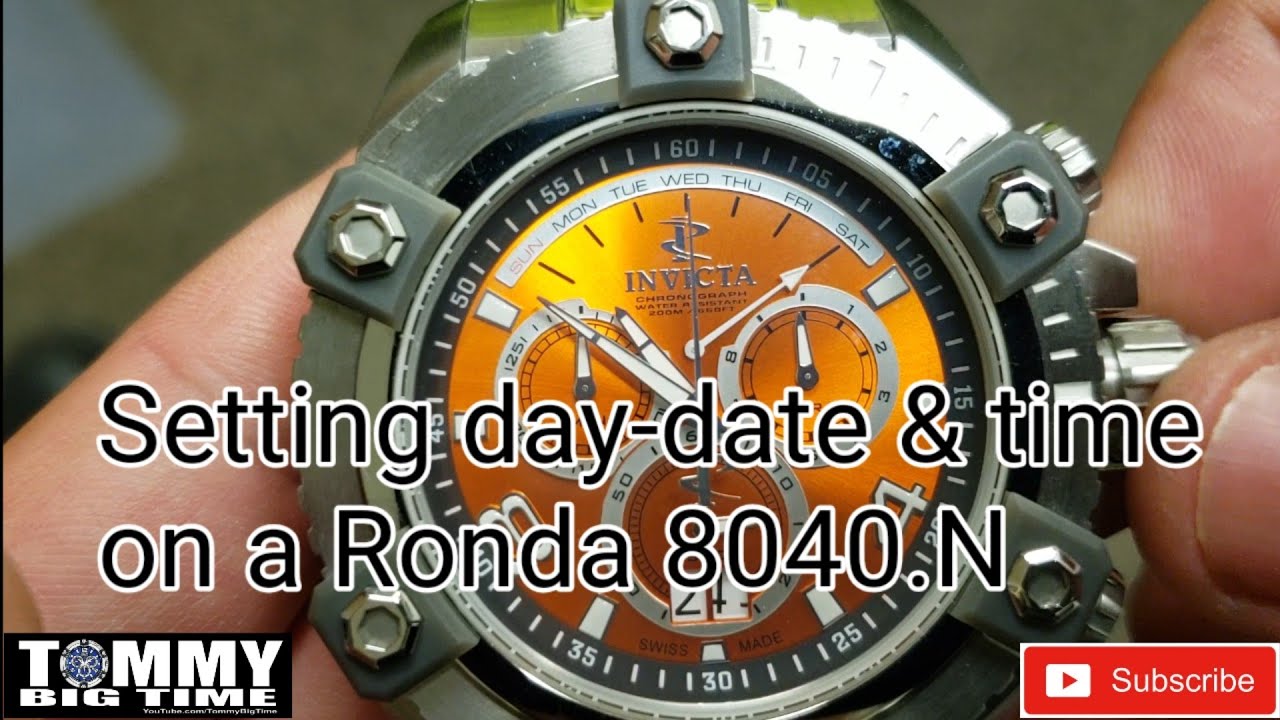 Setting the Day of the Week, Time & date on a Swiss Ronda 8040.N
