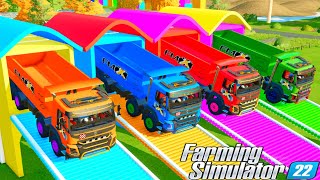 TRANSPORTING FIRE ENGINE, CAMPER TRUCKS, CARS & BUS WITH HEAVY TRUCKS!AMBULANCE Farming Simulator 22