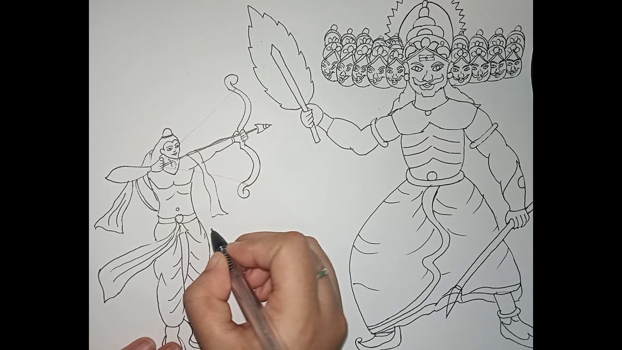 Top 152+ ravan image drawing best