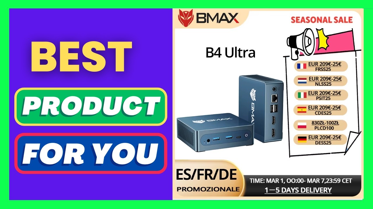 BMAX B4 Ultra Mini PC Intel N150 With 12 GB RAM, 512 GB SSD, Dual