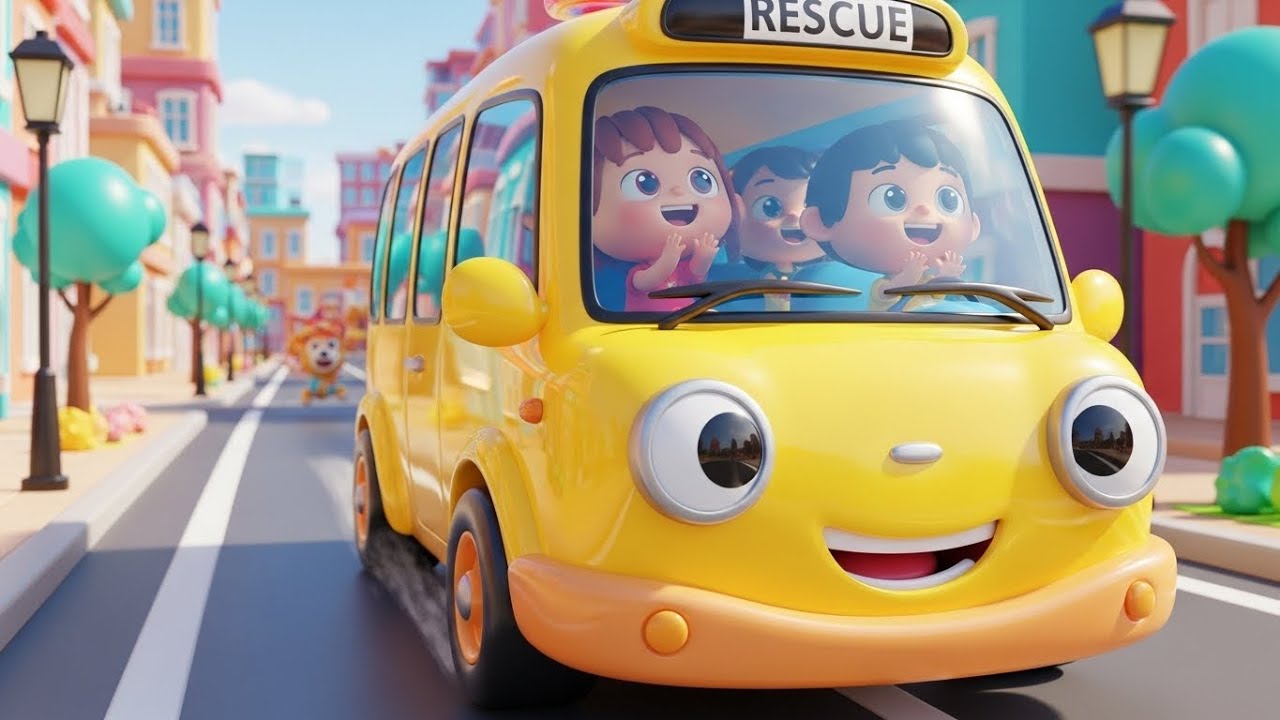 Rescue Rollout! Wheels on the Bus Dash Through the City 🚌🚑 | Kids Action Song