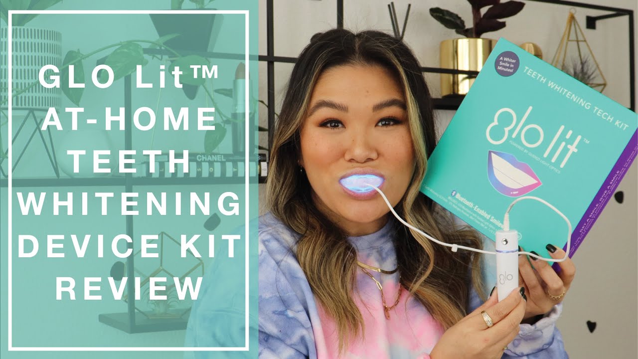 GLO Lit™ AtHome Teeth Whitening Device Kit REVIEW YouTube