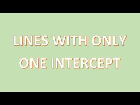 Math Lesson: Lines With One Intercept (with examples)