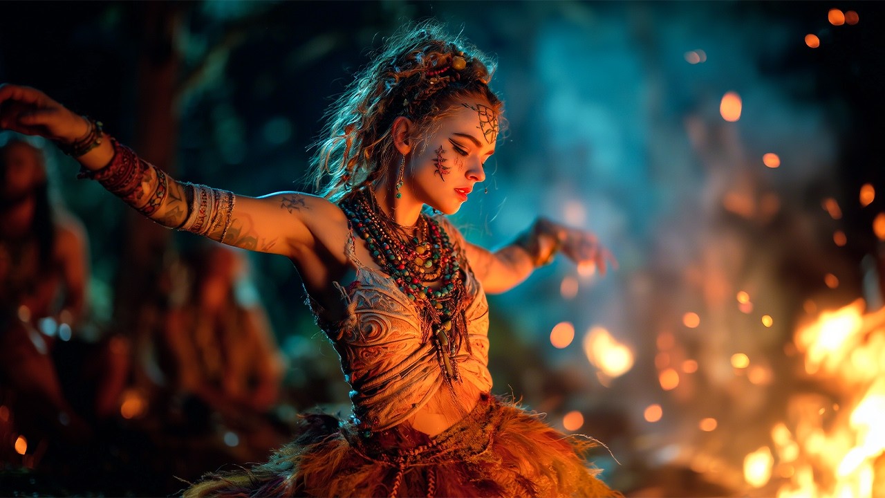 🌿 An Ancient Woodland Dance of Fire and Spirit | Beneath the Pines | 432 Hz & 528 Hz Shamanic