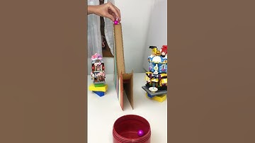 Marble Run Race ASMR Rainbow Roller Coaster with Building Blocks