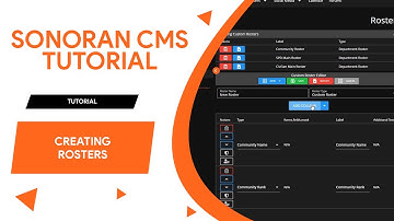 Sonoran CMS Tutorial 03: Rosters - OUTDATED