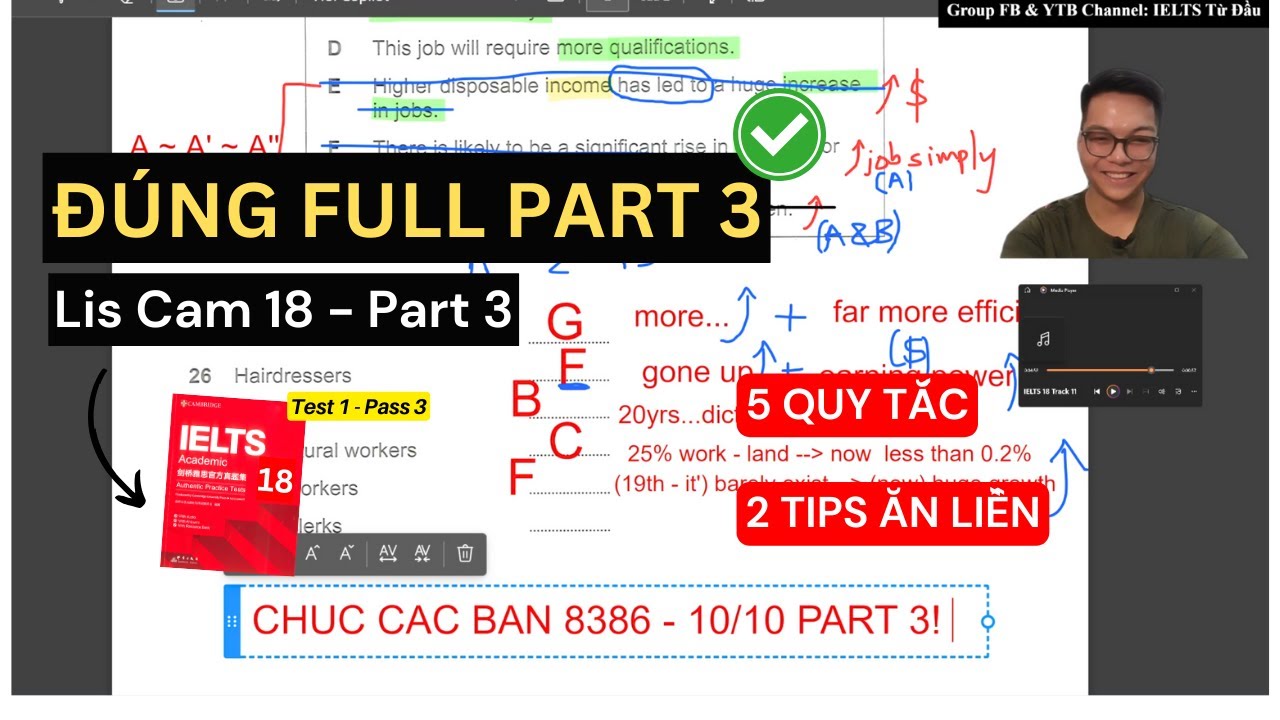 [IELTS Treasures 14] HỦY DIỆT Listening PART 3 cùng 9.0 IELTS Listening 🔥 (5 quy tắc & 2 tips)