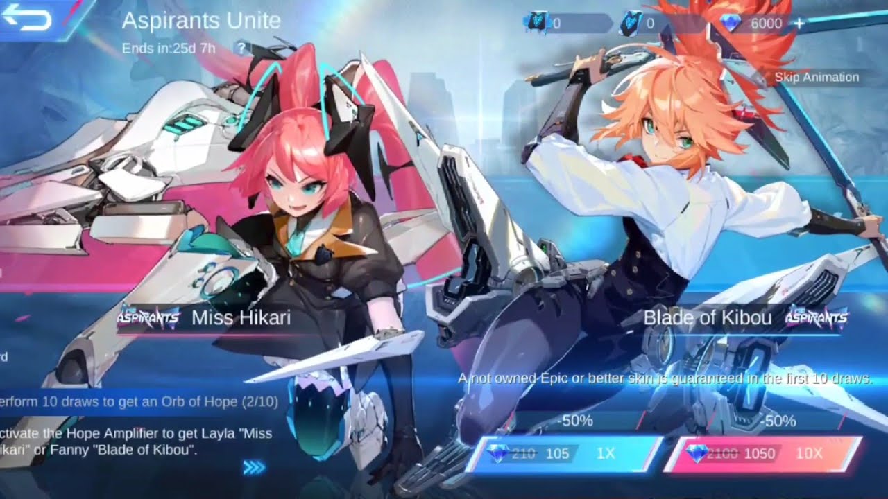 So i draw in aspirants event using 6k dias