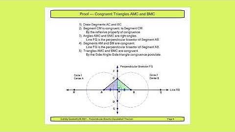 Points on a Perpendicular Bisector of a Segment Theorem