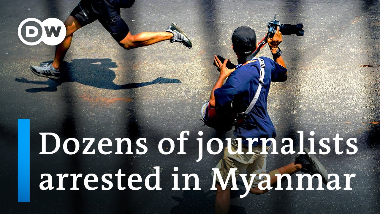Film backdrop image for Myanmar military junta targets media in post-coup crackdown (2021)