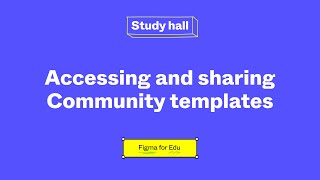 Study Hall: Accessing and sharing Figma Community templates